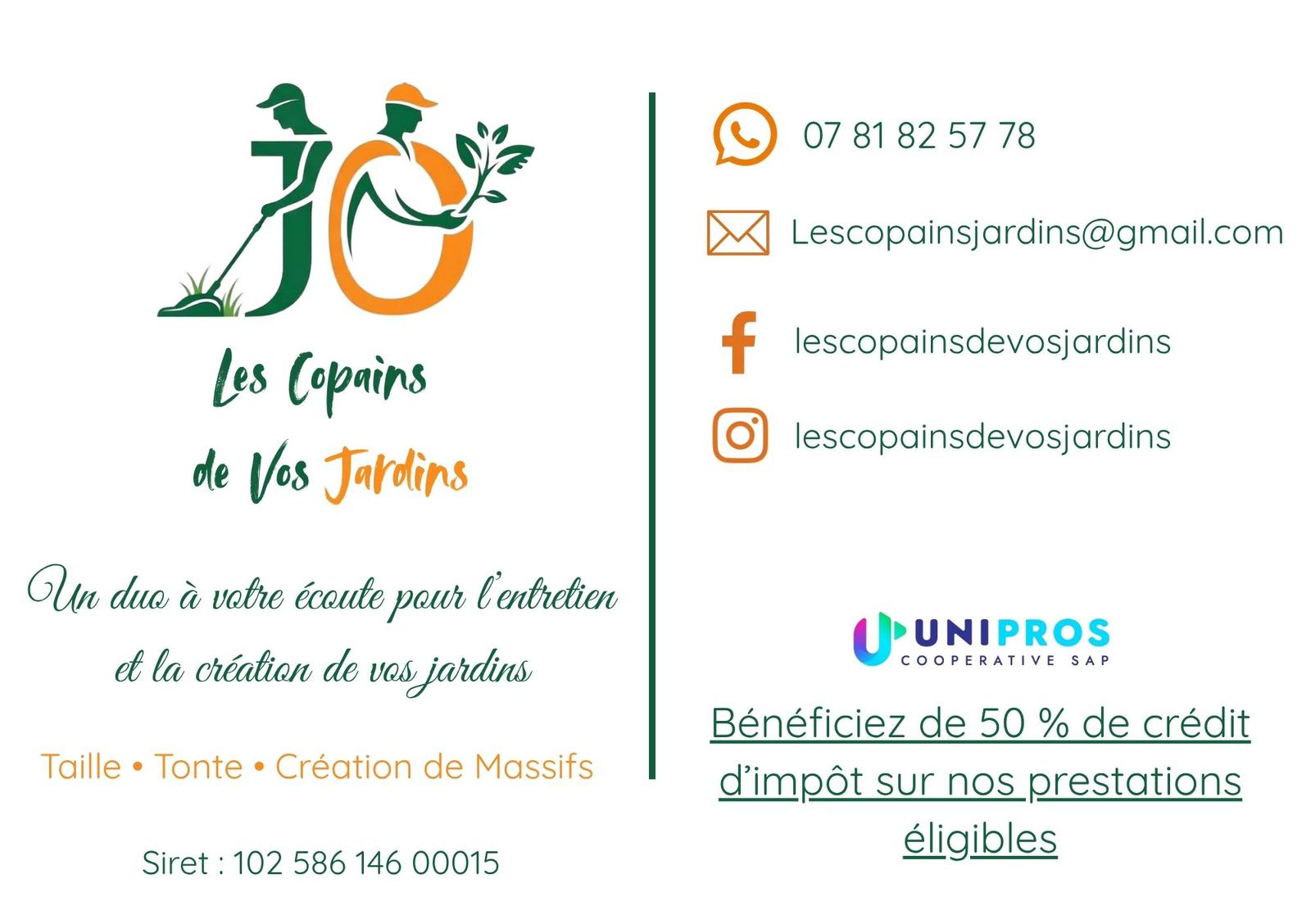 Carte de visite Les Copains de vos Jardins
